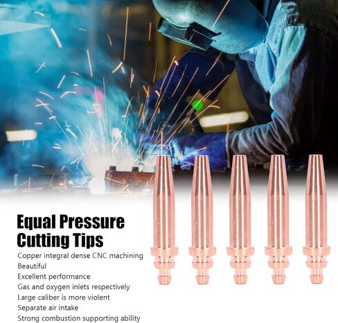 Acetylene Torch Tips 10.0×6.0×5.0 5Pcs Acetylene Cutting Tips Copper Integral Acetylene Flame Cutting Machine Accessories CNC Processing in Saudi Arabia