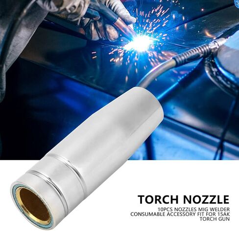 10pcs Nozzles MIG Welder Consumable Accessory Fit for 15AK Torch Gun in Saudi Arabia