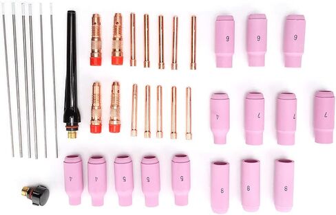 Practical 19. 0×15. 0×4. 37Pcs Tig Parts Tungsten Electrode Alumina Nozzle Collet for Wp17 18 26 Torch37Pcs Alumina Nozzle Convinen in Saudi Arabia