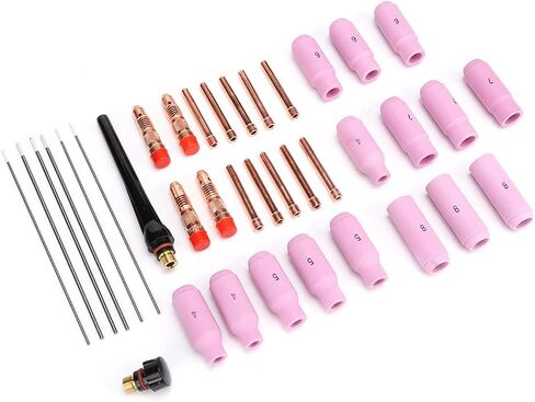 Practical 19. 0×15. 0×4. 37Pcs Tig Parts Tungsten Electrode Alumina Nozzle Collet for Wp17 18 26 Torch37Pcs Alumina Nozzle Convinen in Saudi Arabia