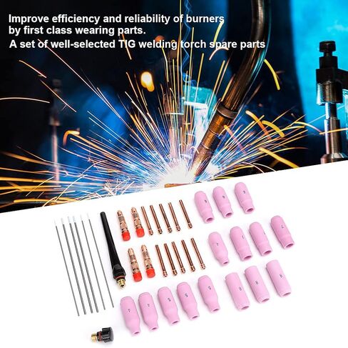 Practical 19. 0×15. 0×4. 37Pcs Tig Parts Tungsten Electrode Alumina Nozzle Collet for Wp17 18 26 Torch37Pcs Alumina Nozzle Convinen in Saudi Arabia
