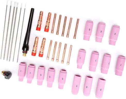 Practical 19. 0×15. 0×4. 37Pcs Tig Parts Tungsten Electrode Alumina Nozzle Collet for Wp17 18 26 Torch37Pcs Alumina Nozzle Convinen in Saudi Arabia