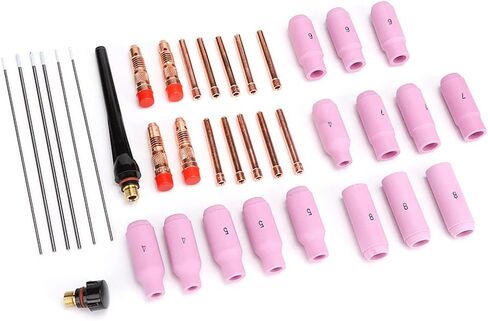 Practical 19. 0×15. 0×4. 37Pcs Tig Parts Tungsten Electrode Alumina Nozzle Collet for Wp17 18 26 Torch37Pcs Alumina Nozzle Convinen in Saudi Arabia