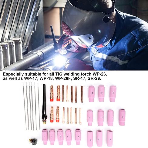 Practical 19. 0×15. 0×4. 37Pcs Tig Parts Tungsten Electrode Alumina Nozzle Collet for Wp17 18 26 Torch37Pcs Alumina Nozzle Convinen in Saudi Arabia