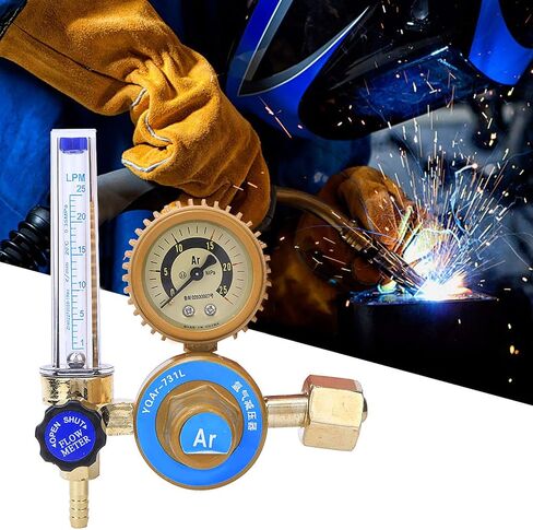 Professional Grade Argon Carbon Dioxide Welder Accessories Alloy Brass Single Stage Gas Flux Regulator, 0.15MPa Stable Output with 0-25MPa Pressure Gauge in Saudi Arabia