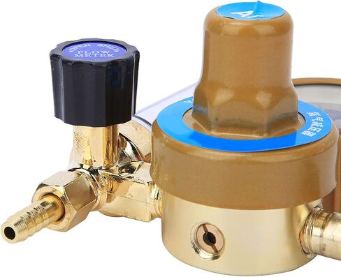 Professional Grade Argon Carbon Dioxide Welder Accessories Alloy Brass Single Stage Gas Flux Regulator, 0.15MPa Stable Output with 0-25MPa Pressure Gauge in Saudi Arabia