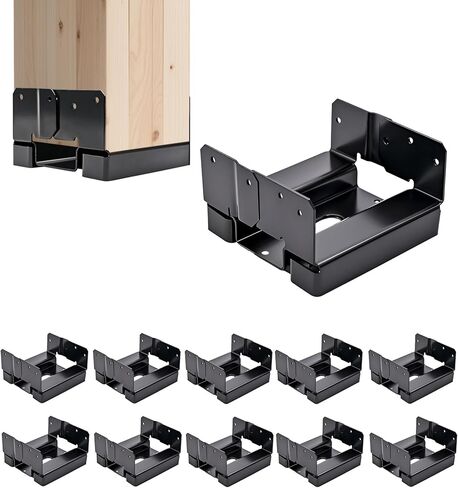 6 PCS 6x6 Post Base for Concrete,Brackets for Wood Posts,Heavy Duty Powder Coating Rust Prevention,Suitable for Deck terraces/pavilions/Steps/Fences Post Anchor Base in Kuwait