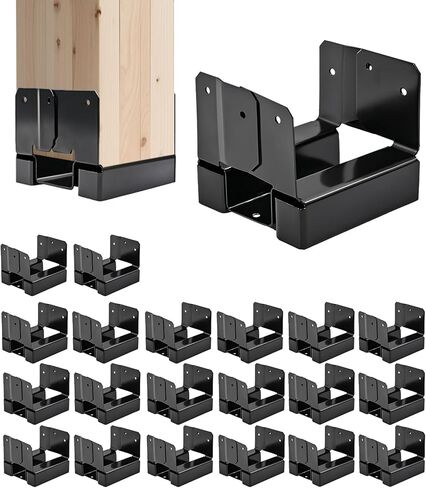 6 PCS 6x6 Post Base for Concrete,Brackets for Wood Posts,Heavy Duty Powder Coating Rust Prevention,Suitable for Deck terraces/pavilions/Steps/Fences Post Anchor Base in Saudi Arabia