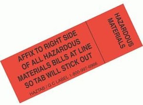 GC Labels-HAZ-TAB, HazTab (Hazardous Material) Bill of Lading and Shipping Document Marker, Roll of 500 Labels in Saudi Arabia