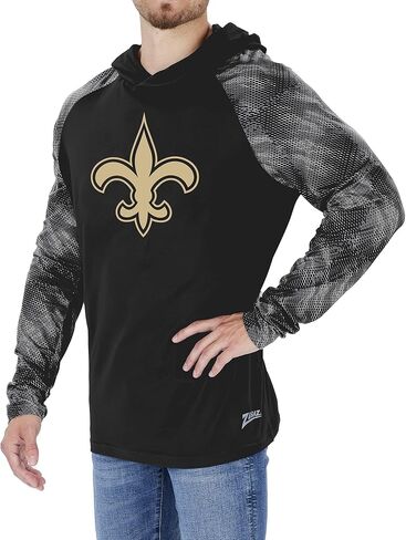 Zubaz Men's NFL Lightweight Pullover Hoodie with Viper Print Sleeves in Saudi Arabia