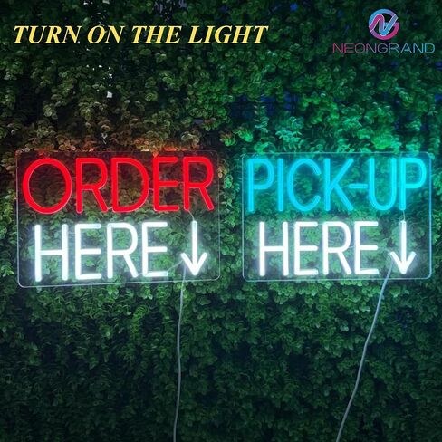 2 pack order orme هنا واختر هنا تسجيل الدخول LED LED Neon Light Order هنا لافتات هنا لافتات لافتات الشاحنات Food Signs Shop Signs Signe Perfect Pets Pets Shop Neon Sign Up (Red و Ice Blue و White و 12 × 8 ") in Saudi Arabia