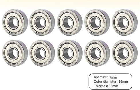 10pcs Groove Bearings Heavy Load Metal Sealed Miniature Bearing 7x19x6mm Carbon Steel Wear Resistant for Skateboard Scooter in Saudi Arabia