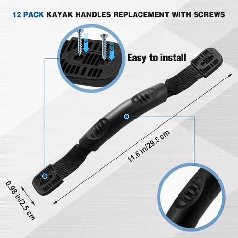 Tallew 12 Pack Kayak Carry مقابض استبدالها بغسالات ومسامير زورق القوارب مقابض قوارب الأجزاء كاياك أدوات ملحق لتصور المائية المائية أمتعة حقيبة رياضية في الهواء الطلق in Saudi Arabia