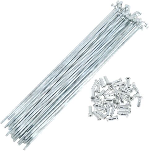 36 Set 14G Bicycle Spokes 181mm Bike Wheel Spokes Galvanized Carbon Steel Silver Tone in Saudi Arabia