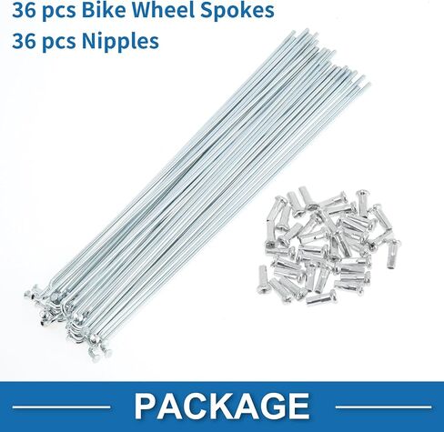 36 Set 14G Bicycle Spokes 181mm Bike Wheel Spokes Galvanized Carbon Steel Silver Tone in Saudi Arabia