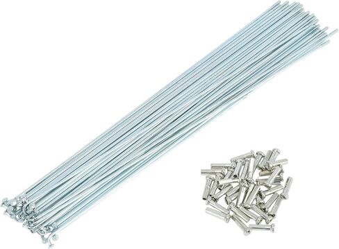 14G J Bend Bicycle Spokes 14G 294mm Length Bike Wheel Spokes with Nipple for MTB Wheel Spokes Silver Tone Carbon Steel Galvanized 36 Set in Kuwait