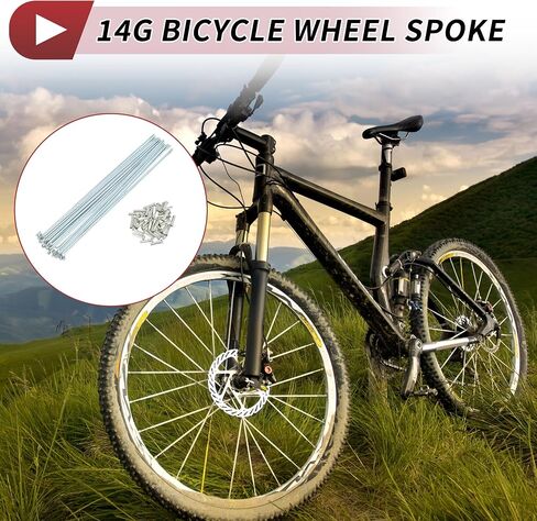 14G J Bend Bicycle Spokes 14G 294mm Length Bike Wheel Spokes with Nipple for MTB Wheel Spokes Silver Tone Carbon Steel Galvanized 36 Set in Saudi Arabia