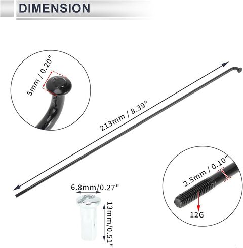 1 مجموعة متحدثة دراجة عالمي 12G 213 مم طول دراجة العجلة المتحدث in Saudi Arabia