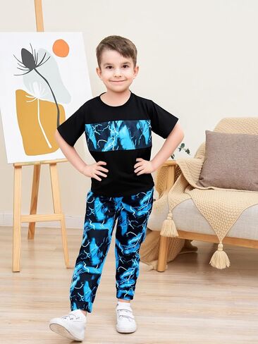 طفل طفل طفل ملابس هندسية ممنوعة ألوان الحظر أعلى الصيف سراويل طويلة 2pc مجموعة الصيف الزي in Kuwait