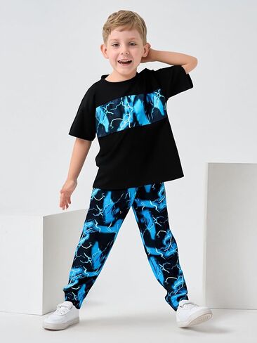 طفل طفل طفل ملابس هندسية ممنوعة ألوان الحظر أعلى الصيف سراويل طويلة 2pc مجموعة الصيف الزي in Kuwait