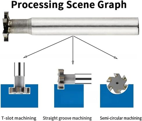 T Slot End Mill, T-Slot Milling Cutters Tungsten Steel Rough Inserted Straight Shank Hardness Metal Tool in Saudi Arabia