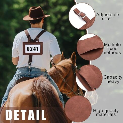 4 Pcs Performance Number Holder for Horse Saddle Horse Show Supplies Leather Exhibitor Number Clip for Saddle Harness Pig Cattle Cow Goat Show Supplies in Saudi Arabia