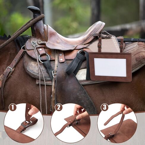 4 Pcs Performance Number Holder for Horse Saddle Horse Show Supplies Leather Exhibitor Number Clip for Saddle Harness Pig Cattle Cow Goat Show Supplies in Saudi Arabia