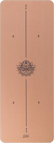 Eke Cork Yoga Mat مع خطوط الجسم - سطح غير مقاوم للبلوز - 100 ٪ مواد قابلة لإعادة التدوير - ودية Eco - مصنوعة من Cork & tpe - مثالية لليوغا الساخنة in Saudi Arabia