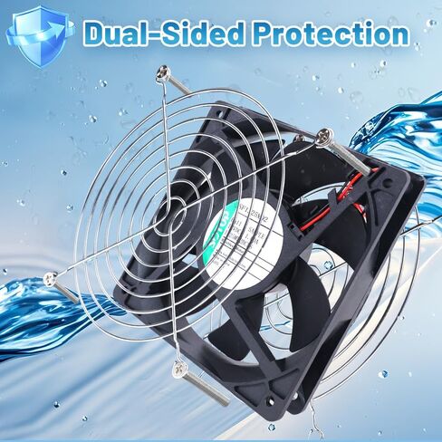 IP68 120mm Waterproof Fan with LED Voltage Display Speed Controller, 110V AC 120mm x 25mm, for DIY Cooling Ventilation Exhaust Projects in Saudi Arabia