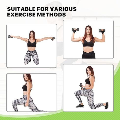 مجموعة الأوزان اليدوية المغلفة بالنيوبرين-8 رطل ، 10 رطل ، 12 رطل ، 15 رطل لتدريب القوة ، التدريبات المنزلية واللياقة الكاملة ، شكل سداسية ومسبحة غير قابلة للانزلاق in Kuwait