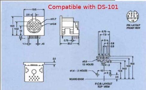 DS-101, DS-103 13 PIN DIN Breakout Board/Prototype Breadboard for Roland GR-33 GR-20 GR-30 VG-88 VG-99 GR-55 GK-2a GK-3, Includes #4 Screw for Mounting Holes in Saudi Arabia