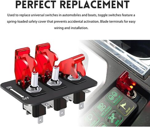3pcs مفتاح تبديل Rocker ، مفتاح تبديل ضوء 12V 20A مع غطاء أمان مقاوم للماء ، ASW-07D SPST SPST 3 دبوس على التحكم/إيقاف السيطرة لسباق سيارات القوارب (ألياف الكربون) in Saudi Arabia