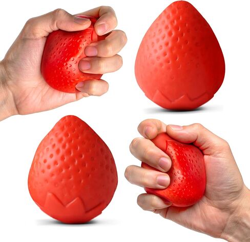 Ecowise Hand Grip Strengthener - 2 Citrus Soft & Firm Stress Balls for Adults, Squeeze Ball Hand Exercisers for Strength, Squishy Stress Ball for Wrist Strengthener, Hand Therapy Ball, Squish Ball in Saudi Arabia