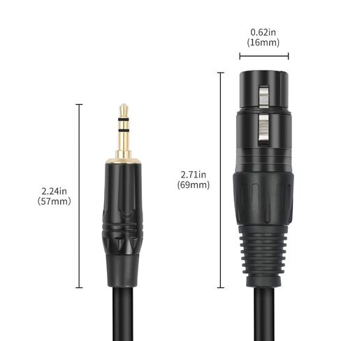 EMSTAR (6 قدم) 1/8 بوصة 3.5 مم إلى كابل XLR ، أنثى XLR متوازنة إلى MANE MALE MALE MALE MALE MANE ، 3Pin in Saudi Arabia