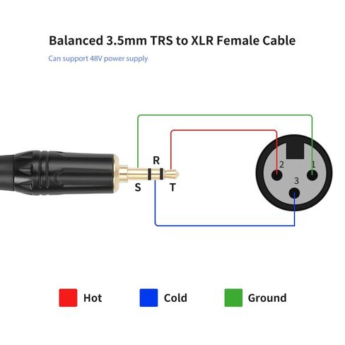 EMSTAR (6 قدم) 1/8 بوصة 3.5 مم إلى كابل XLR ، أنثى XLR متوازنة إلى MANE MALE MALE MALE MALE MANE ، 3Pin in Saudi Arabia