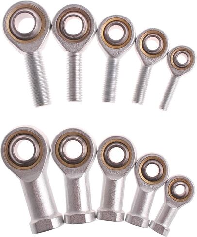 6-18mm Dia Silver Male Female Threaded Single Row Joint Rod End Oscillating Bearing Left Right Hand Thread Shafts(M25,Female Right) in Saudi Arabia
