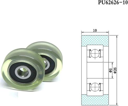 5pcs PU Pulley 5x25x9mm 625RS Money Count Machine Drawer Roller Plastic Bearing Polyurethane Rubber Wheel in Saudi Arabia