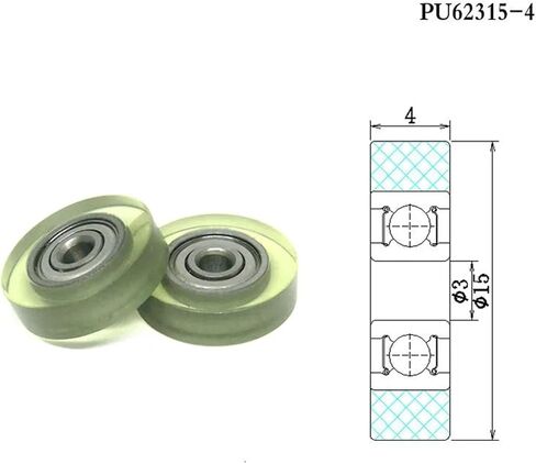 4pcs PU Wheel with 623ZZ Bearing 3x15x4 Mm Polyurethane Forming Wheels Rubber Covered Pulleys in Saudi Arabia
