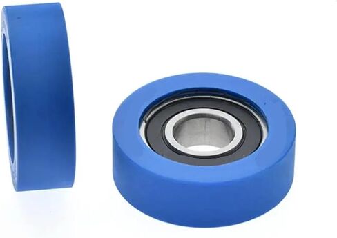 4pcs/10pcs 15 * 48 * 15mm 6202-2RS Polyurethane PU Rubber Coated Bearing Roller Wheel Deep Groove Bearing Pulleys(10pcs) in Saudi Arabia