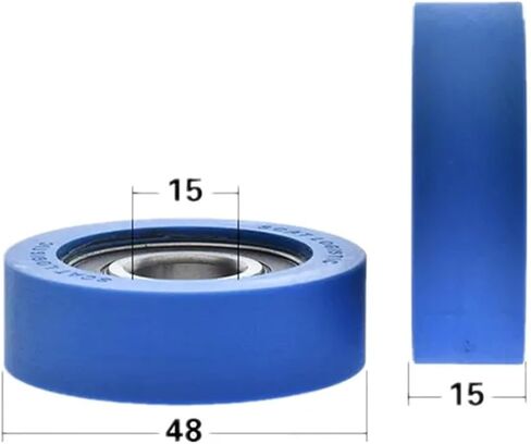 4pcs/10pcs 15 * 48 * 15mm 6202-2RS Polyurethane PU Rubber Coated Bearing Roller Wheel Deep Groove Bearing Pulleys(10pcs) in Saudi Arabia