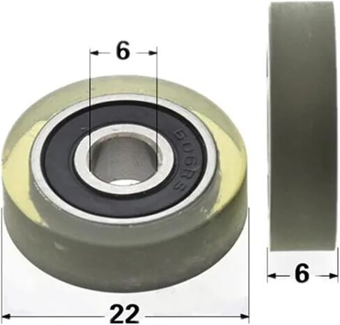 10pcs/50pcs 6 * 22 * 6mm Polyurethane 606RS Low Noise Deep Groove Bearing Pulleys(50pcs) in Saudi Arabia