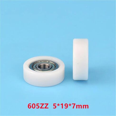 20pcs Plastic Coated Bearing 5 * 19 * 7mm 605ZZ POM Deep Groove Bearing Pulleys(100pcs) in Saudi Arabia