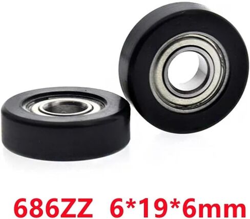 20pcs 6 * 19 * 6mm 686zz pom البلاستيك الأخدود العميق محمل بكرات عرض درج الأسطوان in Saudi Arabia