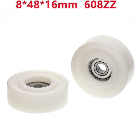 4pcs/20pcs 8 * 48 * 16mm 608ZZ POM Plastic Deep Groove Bearing Pulleys Guide Wheel Low Noise(20pcs) in Saudi Arabia