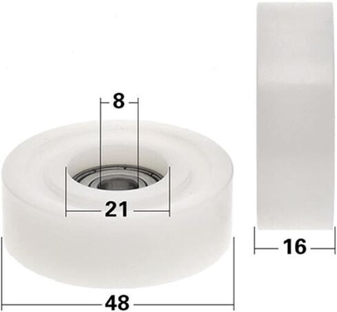 4pcs/20pcs 8 * 48 * 16mm 608ZZ POM Plastic Deep Groove Bearing Pulleys Guide Wheel Low Noise(20pcs) in Saudi Arabia
