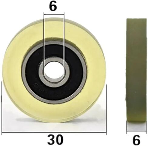 10pcs/50pcs 6 * 30 * 6mm 626RS Polyurethane Low Noise Deep Groove Bearing Pulleys(50pcs) in Saudi Arabia