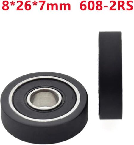 10pcs/50pcs Polyurethane PU Ddeep Groove Bearing Pulleys Low Noise Roller Bearing Friction Pulley 8x26x7mm 608RS(10pcs) in Saudi Arabia