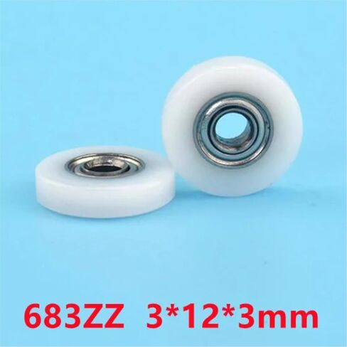 20pcs Flat Type POM Coated Roller Pulley Engineering Plastic Deep Groove Bearing Pulleys 3x12x3mm 683ZZ(100pcs) in Saudi Arabia