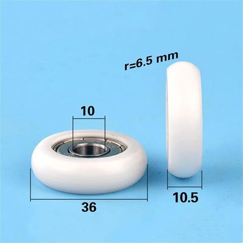 20pcs 10 * 36 * 10.5mm 6000ZZ POM Shell Spherical Guide Wheel Roller Deep Groove Bearing Pulleys in Saudi Arabia