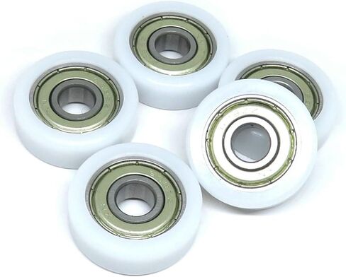 10pcs 8 * 28 * 10mm حزمة بلاستيكية نايلون بكرة 28 ملم POM PLACK Rubber 608 محمل عجلة in Saudi Arabia